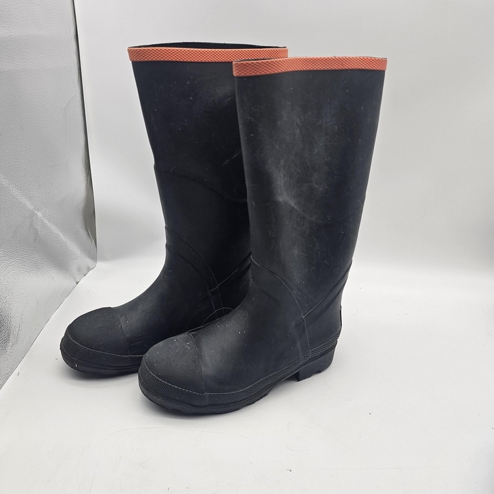 Brazos Boots Mens Size 7 Black Rubber Waterproof Work Rain FWBWRE1035 Safety